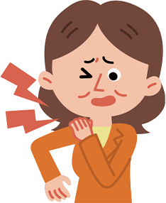 腕に激しい痛みがある女性イラスト