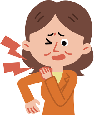 腕に激しい痛みがある女性イラスト